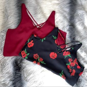 Express Blouses, w/ Criss Cross Detail (Set of 2)